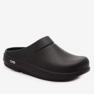 OOFOS OOcloog Clog Black Rubber Comfort Recovery Mule Size 6 Recovery Gym Lounge